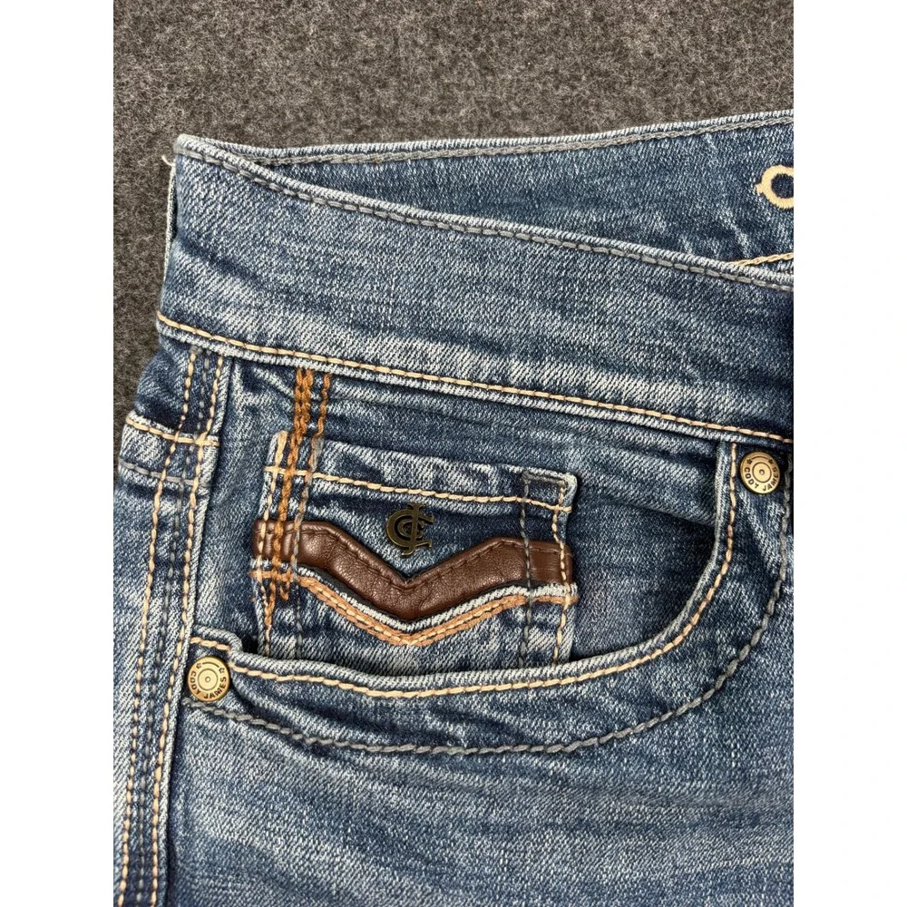 Cody James Mens Medium Wash Bootcut Western Denim Jeans 31x32 (FITS 32x31)